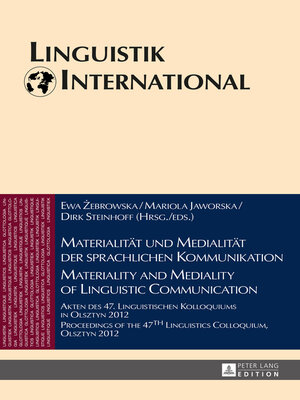 cover image of Materialitaet und Medialitaet der sprachlichen Kommunikation / Materiality and Mediality of Linguistic Communication